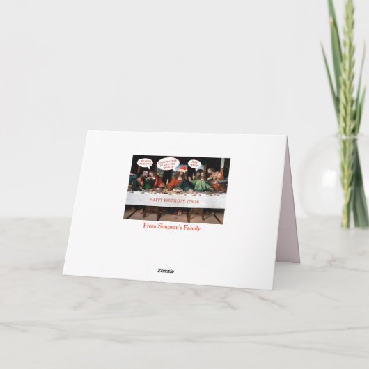 クリスマスハッピーバースデーイエズス漫画おもしろいスタイル シーズンカード (裏面)