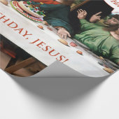 クリスマスハッピーバースデーイエズス漫画おもしろいスタイル ラッピングペーパー (角)