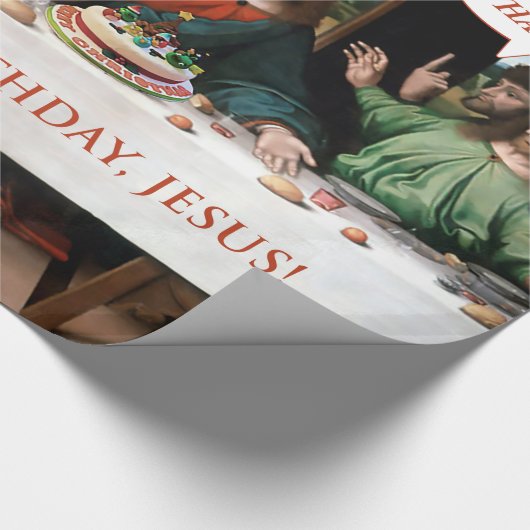 クリスマスハッピーバースデーイエズス漫画おもしろいスタイル ラッピングペーパー (角)