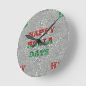 クリスマスハッピーホラ日 ラウンド壁時計 (傾斜)