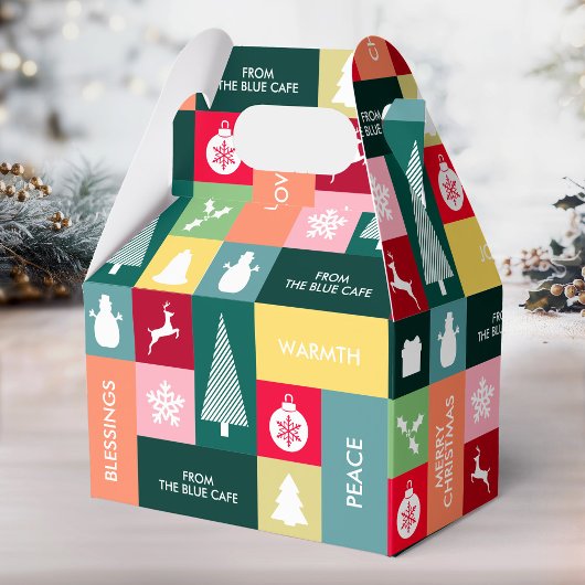 クリスマスハッピーホリデモダンー企業のズ名 フェイバーボックス