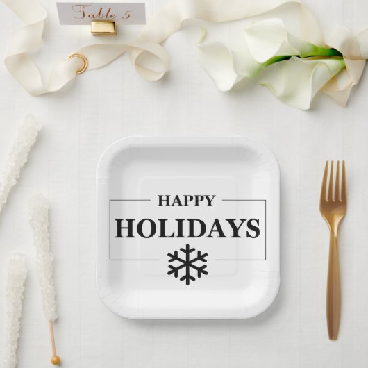 クリスマスハッピーホリデーカスタムメリークリスマス ペーパープレート (ウェディング)