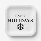 クリスマスハッピーホリデーカスタムメリークリスマス ペーパープレート (正面)