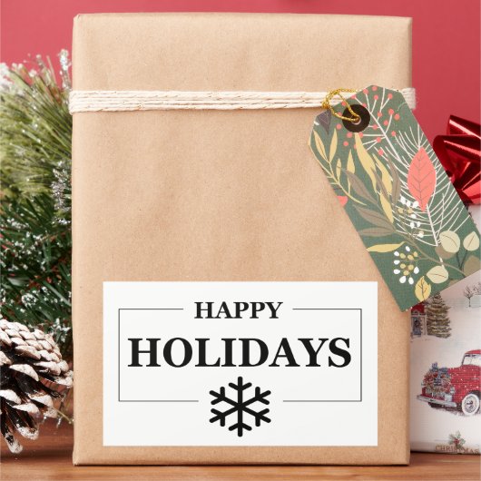 クリスマスハッピーホリデーカスタムメリークリスマス 長方形シール (クリスマス)