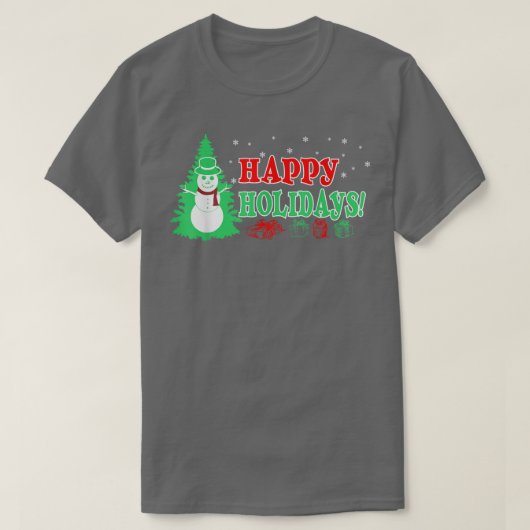 クリスマスハッピーホリデーズクリスマスギフト Tシャツ (デザイン正面)