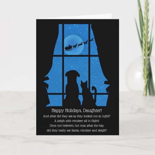 クリスマスハッピーホリデーズドッグキャットかわいい カード (正面)