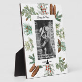 クリスマスハッピーホリデーズファミリーフォトパイン フォトプラーク (側面)