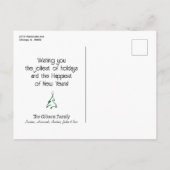 クリスマスハッピーホリデーズファームハウスモダンリース\ シーズンポストカード (裏面)