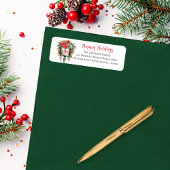 クリスマスハッピーホリデーズメールボックスフローラモノグラム ラベル