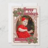 クリスマスハッピーホリデーズヴィンテージスタイル写真 シーズンカード (正面)