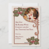 クリスマスハッピーホリデーズヴィンテージスタイル写真 シーズンカード (裏面)