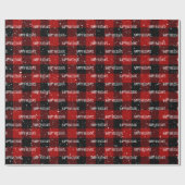 クリスマスハッピーホリデーズ文字オンプレイド ラッピングペーパー (フラット)