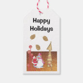 クリスマスハッピーホリデーズ雪だるまギフトラベル ギフトタグ (正面)