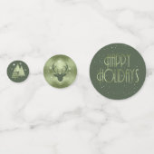 クリスマスハッピーホリデーズ〔雄ジカの〕枝角グリーンID864 コンフェッティ (裏面)