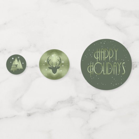 クリスマスハッピーホリデーズ〔雄ジカの〕枝角グリーンID864 コンフェッティ (裏面)