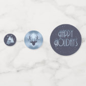 クリスマスハッピーホリデーズ〔雄ジカの〕枝角ブルーID864 コンフェッティ (裏面)