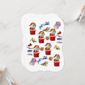 クリスマスハッピーホリデーフラットグリーティングカードサンタ カード (正面/裏面インサイチュ)