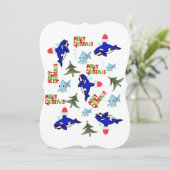 クリスマスハッピーホリデーフラットグリーティングカードシャーク カード (スタンド正面)