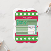 クリスマスハッピーホリデーフラットグリーティングカードジョイ カード (正面/裏面インサイチュ)