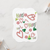 クリスマスハッピーホリデーフラットグリーティングカードノエル カード (正面/裏面インサイチュ)