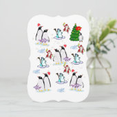 クリスマスハッピーホリデーフラットグリーティングカードペンギン カード (スタンド正面)