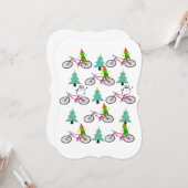 クリスマスハッピーホリデーフラットグリーティングカード小妖精や小人 カード (正面/裏面インサイチュ)