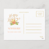 クリスマスハッピーホリデーフローラフォトポストカード シーズンポストカード (裏面)