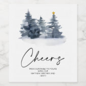 クリスマスハッピーホリデーメリークリスマスギフトfor家族 ワインラベル (シングルラベル)