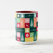 クリスマスハッピーホリデーモダンズの家族名 マグカップ (中央)