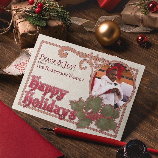 クリスマスハッピーホリデーヴィンテージ写真 シーズンカード