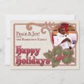 クリスマスハッピーホリデーヴィンテージ写真 シーズンカード (正面)