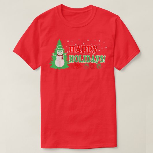 クリスマスハッピーホリデー Tシャツ (デザイン正面)