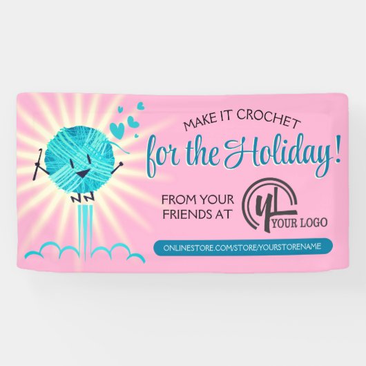 クリスマスハッピーヤーンのクロシェのフックのホームズパン工芸品 横断幕 (横)