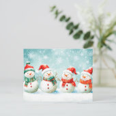クリスマスハッピー雪だるま シーズンポストカード (スタンド正面)