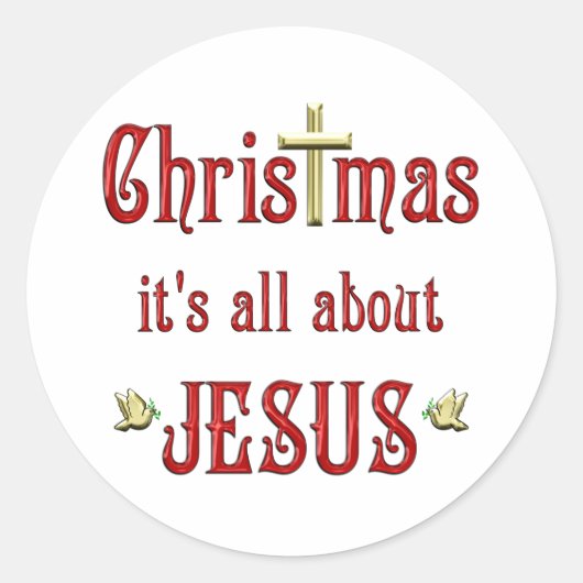 クリスマスハト ラウンドシール (正面)