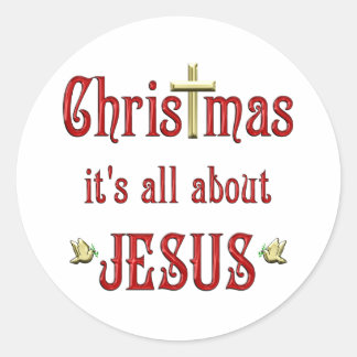 クリスマスハト ラウンドシール