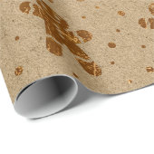 クリスマスハニー金ゴールドジンジャーブレッドマンクラフト ラッピングペーパー (ロールコーナー)