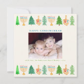 クリスマスハヌッカクリスムカスクエアホリデーカード シーズンカード (正面)