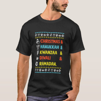 クリスマスハヌッカクワンザディワリラマダンおもしろいグ Tシャツ