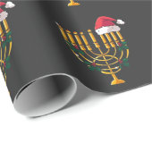 クリスマスハヌッカユダヤ人サンタ（ユダヤ教）メノラー ラッピングペーパー (ロールコーナー)