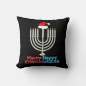 クリスマスハヌッカユダヤ人(ユダヤ教)メノラーサンタクリスマス クッション (正面)