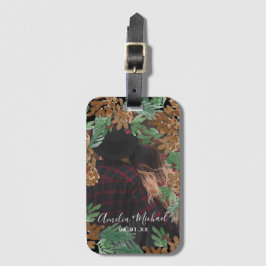 クリスマスハネムーンハンドウォーターカラーピネコン ラゲッジタグ