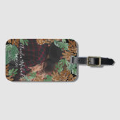 クリスマスハネムーンハンドウォーターカラーピネコン ラゲッジタグ (正面横)