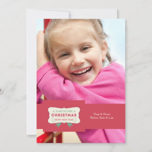 クリスマスハピネスホリデーフォトカード シーズンカード (正面)