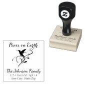 クリスマスハミングバードピースカスタム差出人住所 ラバースタンプ (押印)