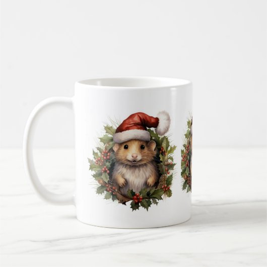 クリスマスハムスターマグ コーヒーマグカップ (左)