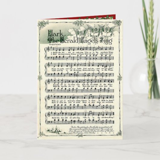 クリスマスハルクザヘラルドエンジェルス歌う金ゴールドベル シーズンカード (正面)