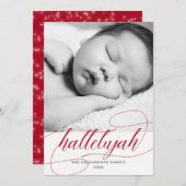 クリスマスハレルヤ |ホリデーレッド（写真付き） シーズンカード (正面/裏面)