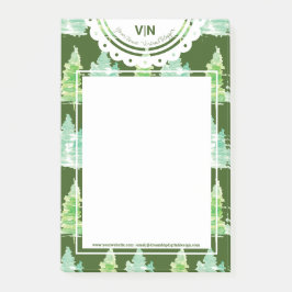 クリスマスハンドウォーターカラーツリーイニシャル名 ポストイット