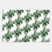 クリスマスハンドウォーターカラーツリーモミの果実ピンク ラッピングペーパーシート (正面2)